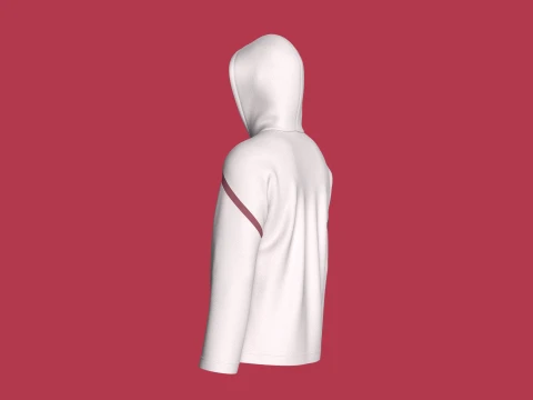 Men Quarter-Zip Hoodie With Pockets 3D Model