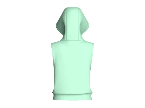 Girls Half-Zip Sleeveless Hoodie 3D Model