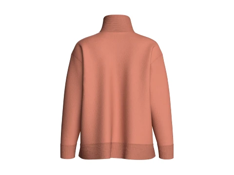 Girls Mock Neck Sweatshirt With Zip Pocket 3D Model