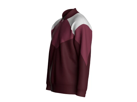 Men Color-Block Track Jacket 3D Model