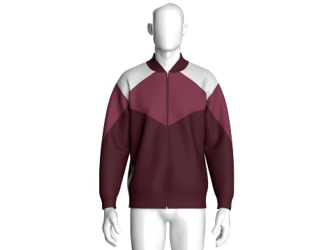 Men Color-Block Track Jacket 3D Model