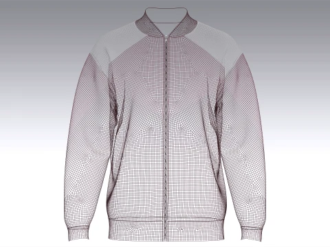 Men Color-Block Track Jacket 3D Model