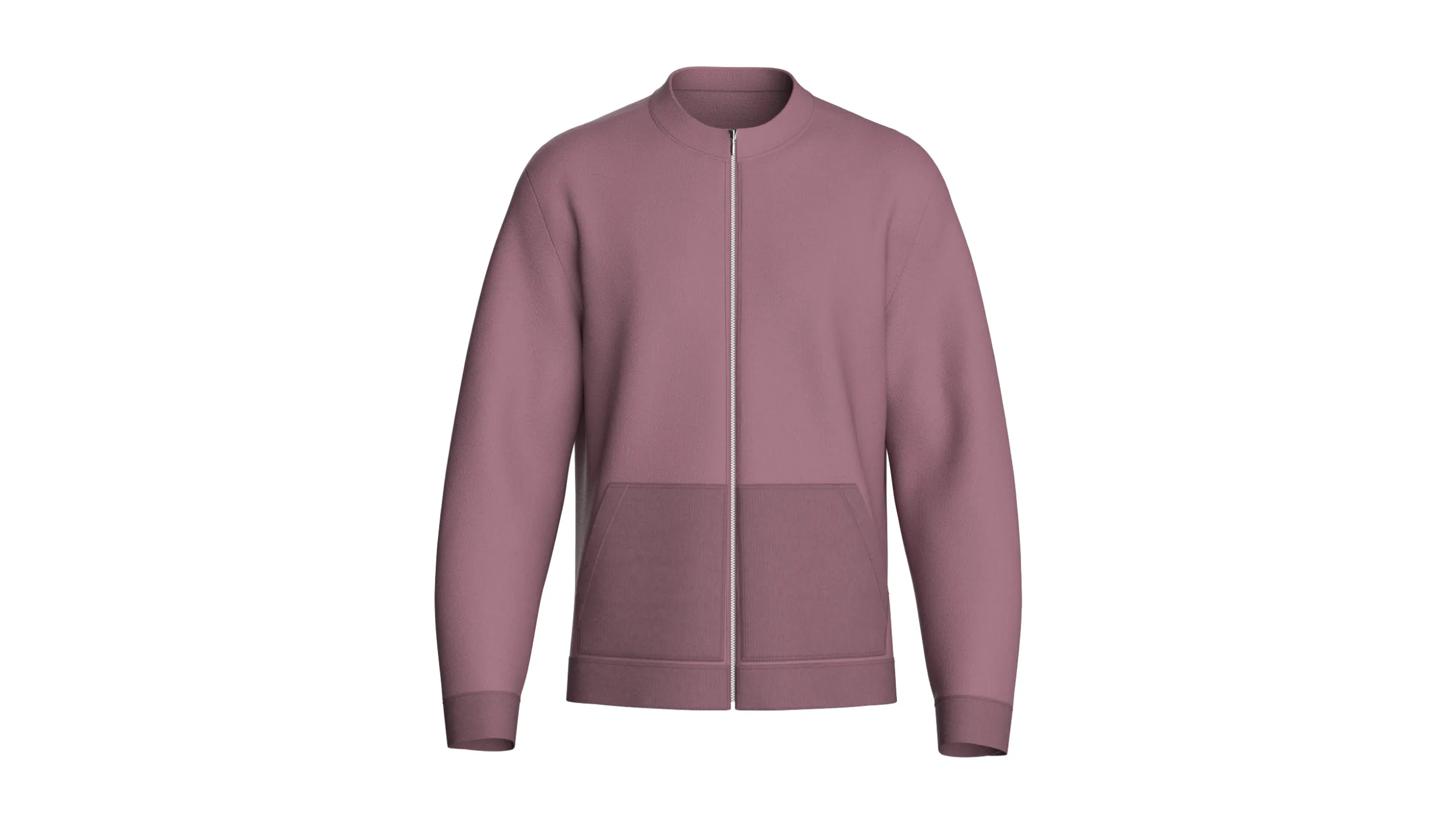Men Long Sleeve Zipper Jacket 3D Model .c4d .max .obj .3ds .fbx .stl .blend 