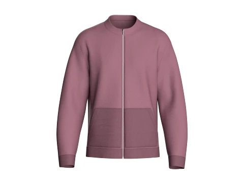 Men Long Sleeve Zipper Jacket 3D Model