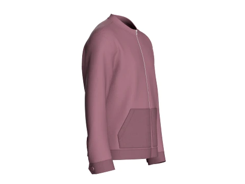 Men Long Sleeve Zipper Jacket 3D Model