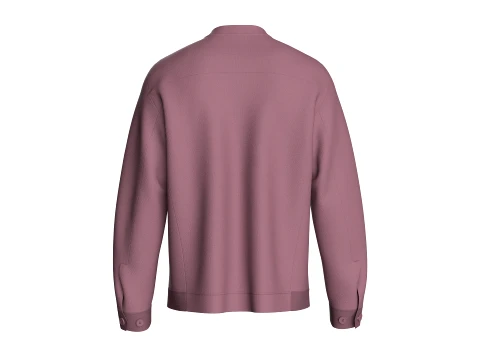 Men Long Sleeve Zipper Jacket 3D Model