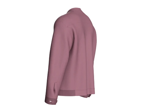 Men Long Sleeve Zipper Jacket 3D Model