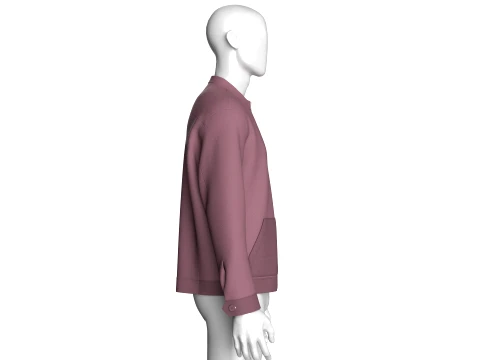 Men Long Sleeve Zipper Jacket 3D Model