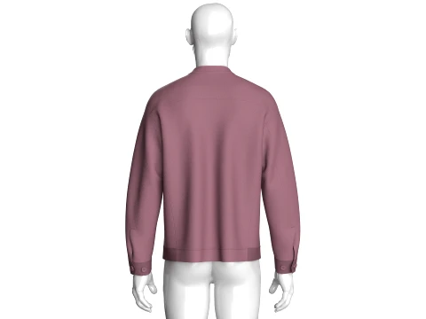 Men Long Sleeve Zipper Jacket 3D Model
