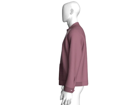 Men Long Sleeve Zipper Jacket 3D Model