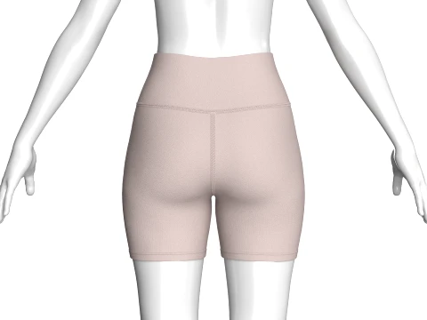 Shorts de ioga de cintura alta para meninas Modelo 3D