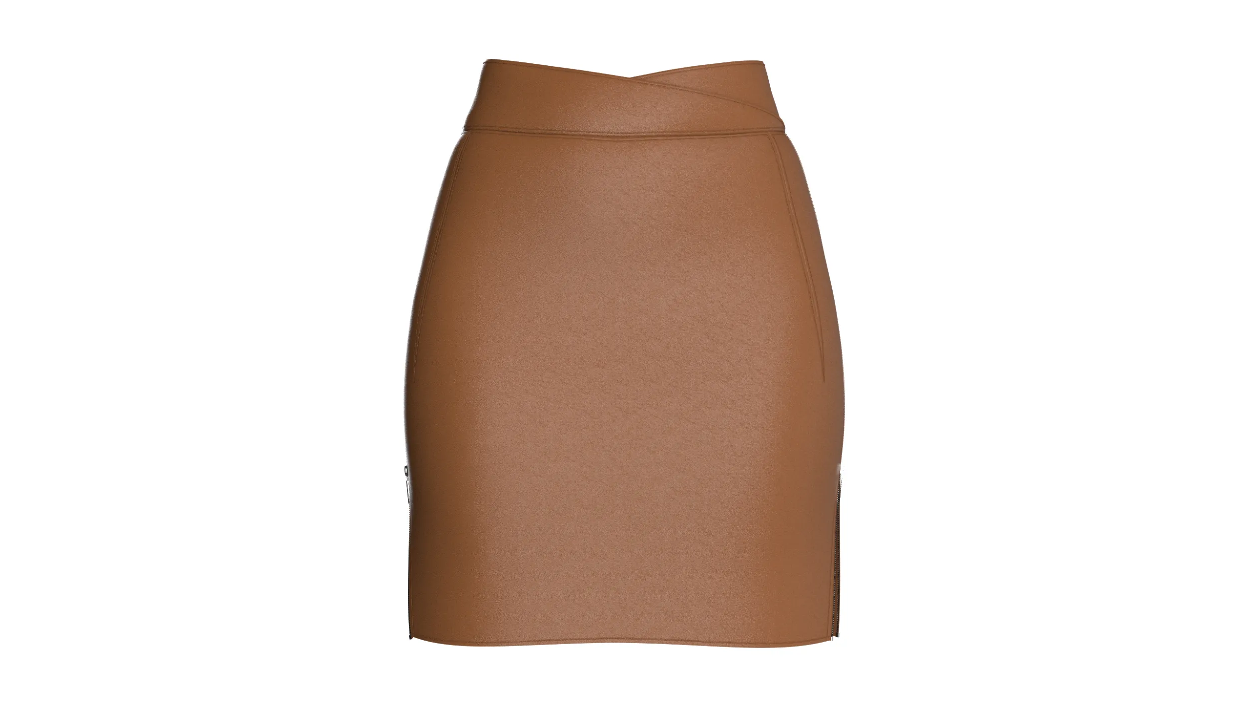 Girls Leather Double Layer Zip Skirt 3D Model .c4d .max .obj .3ds .fbx .stl .blend 