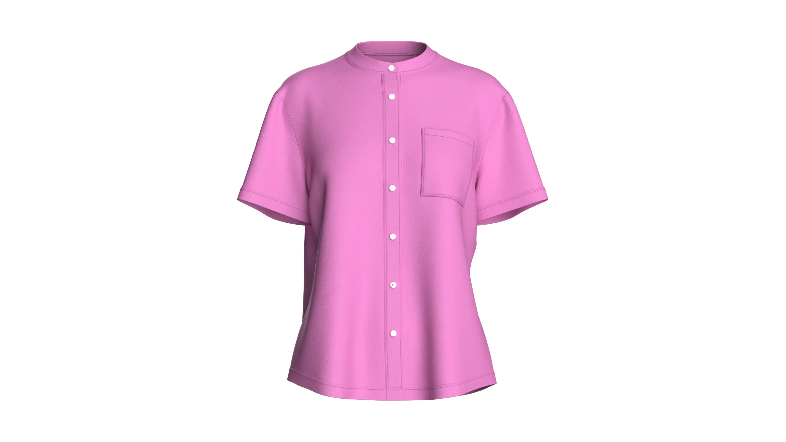 Girls Mandarin Shirt With Pocket 3D Model .c4d .max .obj .3ds .fbx .stl .blend 
