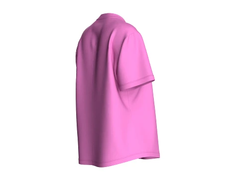 Girls Mandarin Shirt With Pocket 3D Model