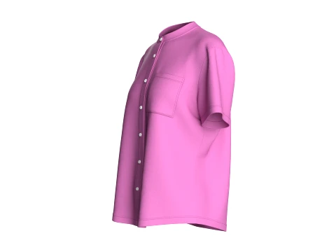 Girls Mandarin Shirt With Pocket 3D Model