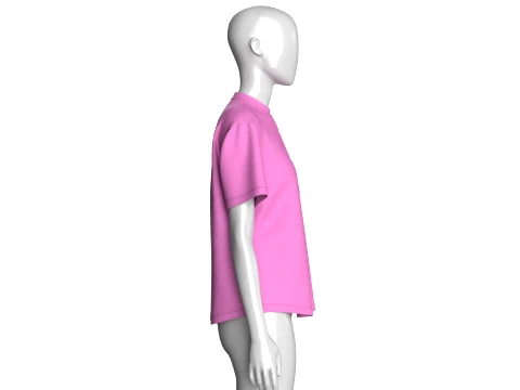 Girls Mandarin Shirt With Pocket 3D Model