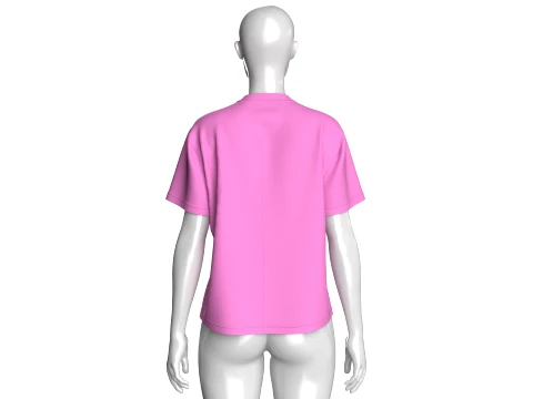 Girls Mandarin Shirt With Pocket 3D Model