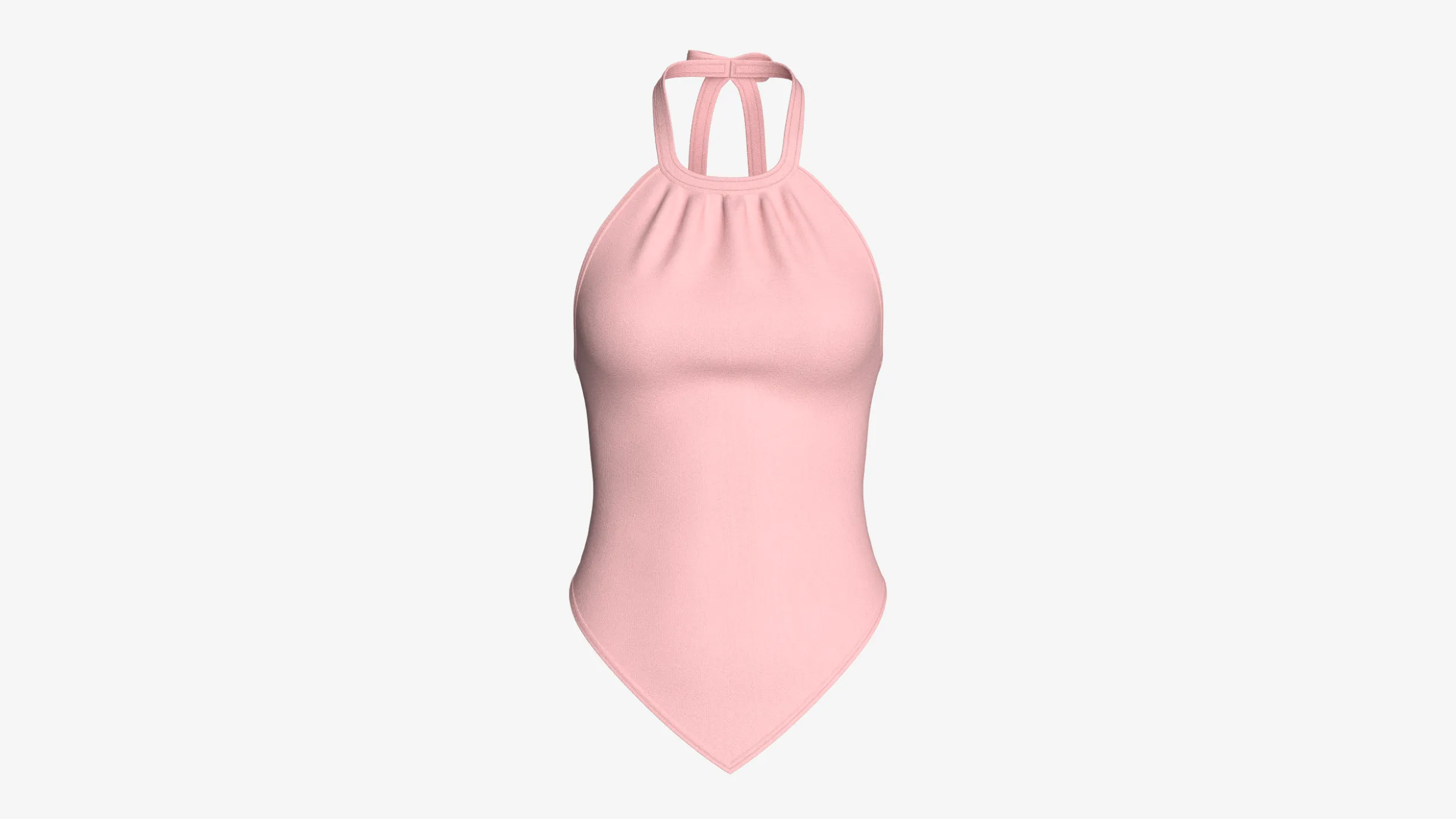 Girls Pink Backless Halter Top 3D Model .c4d .max .obj .3ds .fbx .stl .blend 