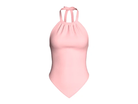 Top rosa con scollo all'americana per ragazze Modello 3D
