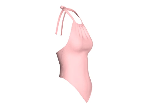 Girls Pink Backless Halter Top 3D Model
