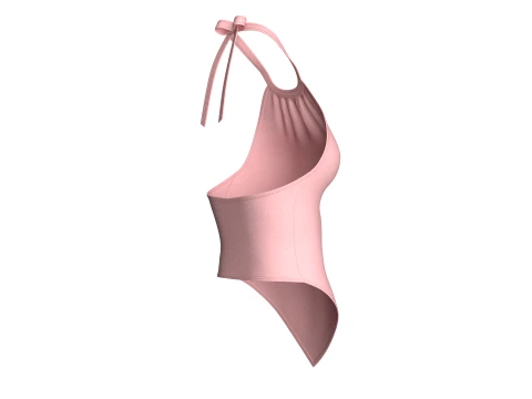 Girls Pink Backless Halter Top 3D Model