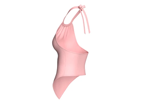 Girls Pink Backless Halter Top 3D Model