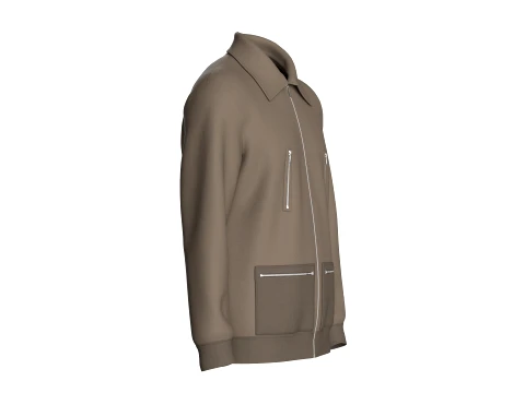 Men Collared Multi-Zip Jacket 3D Model