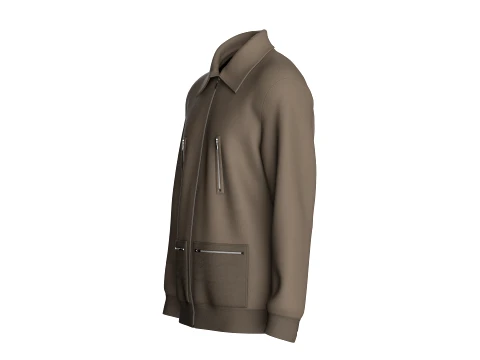 Men Collared Multi-Zip Jacket 3D Model