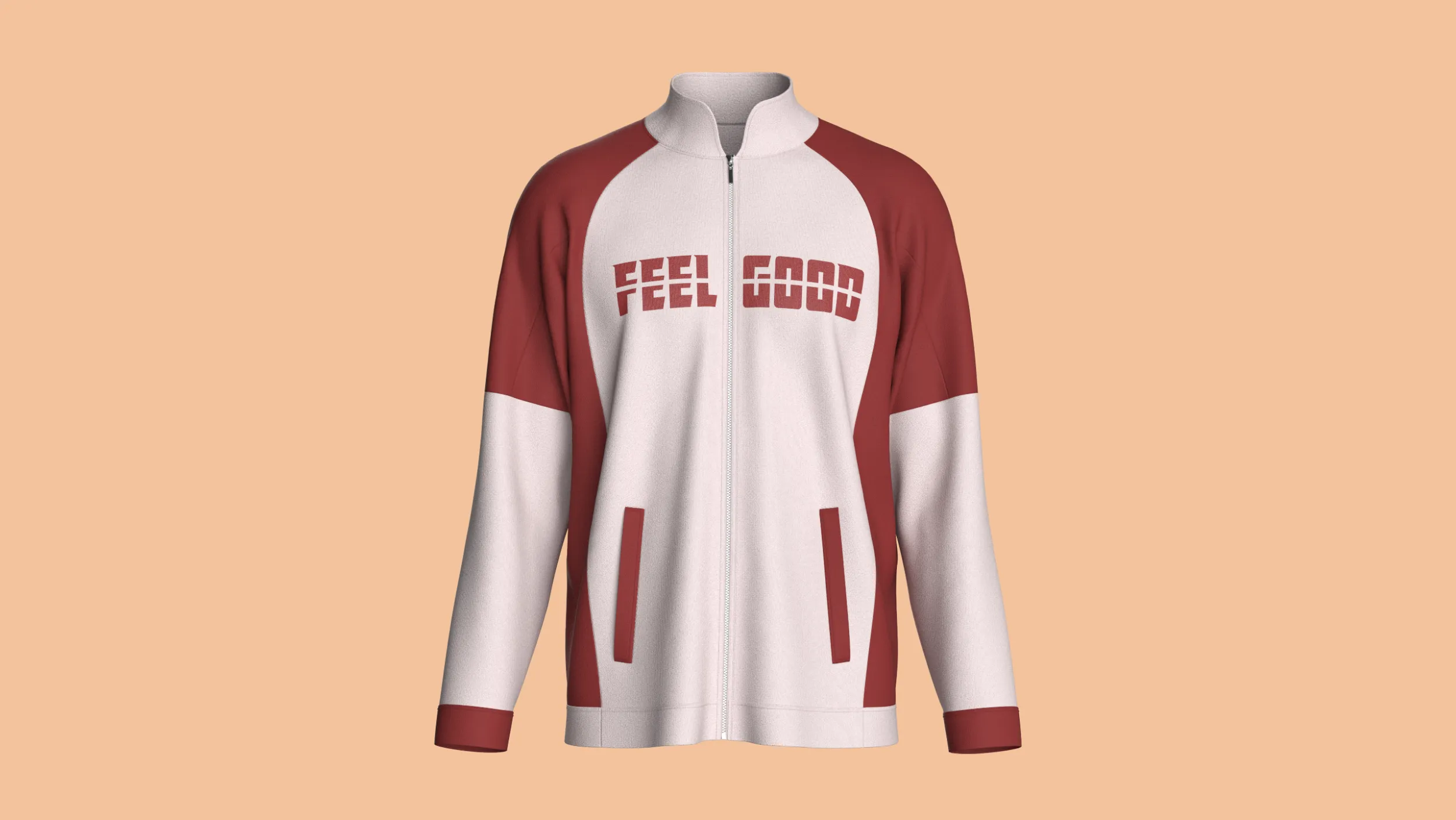 Men Printed Raglan Track Jacket 3D Model .c4d .max .obj .3ds .fbx .stl .blend