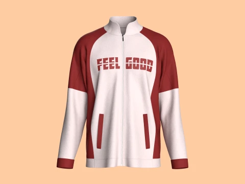 Giacca sportiva raglan stampata da uomo Modello 3D
