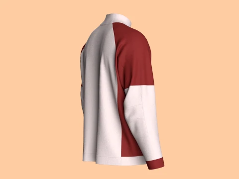 Men Printed Raglan Track Jacket 3D Model