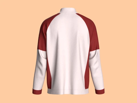 Men Printed Raglan Track Jacket 3D Model