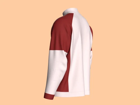 Men Printed Raglan Track Jacket 3D Model