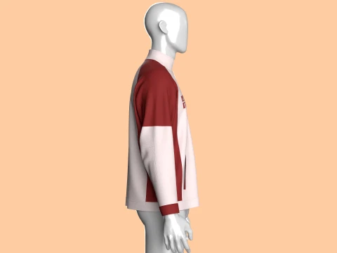 Men Printed Raglan Track Jacket 3D Model