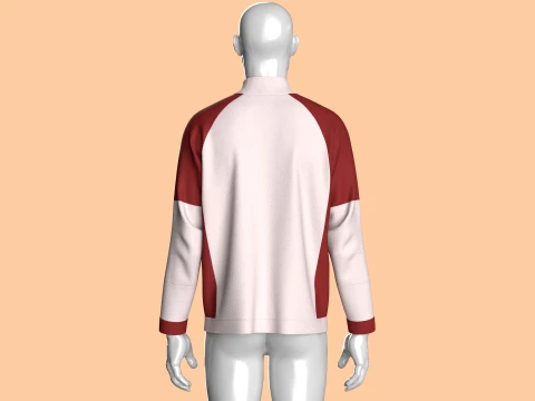 Men Printed Raglan Track Jacket 3D Model