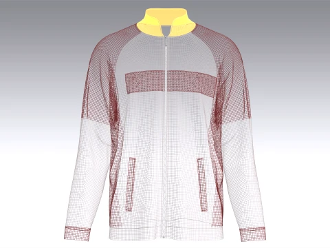 Men Printed Raglan Track Jacket 3D Model