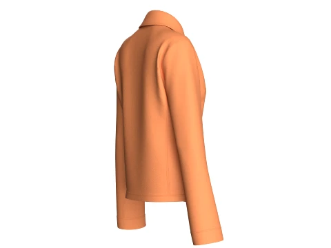 Girls Button-Up Jacket With Zip Pocket 3D Model