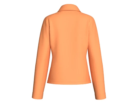 Girls Button-Up Jacket With Zip Pocket 3D Model