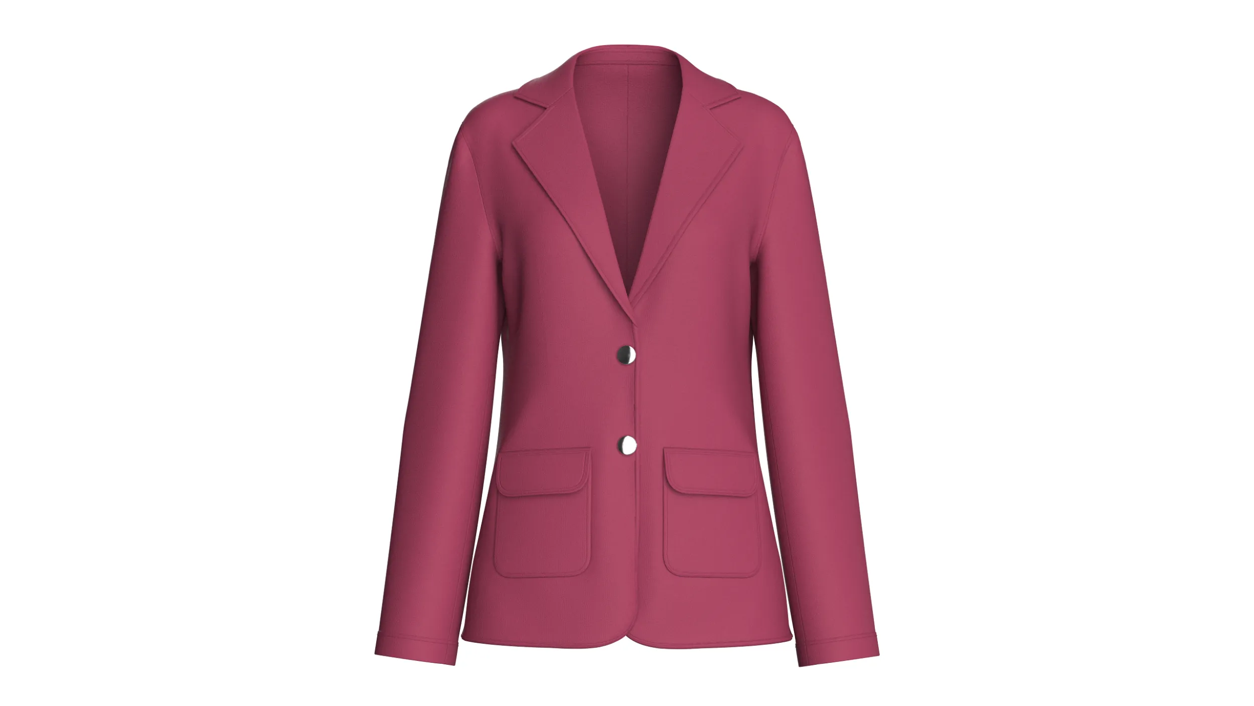 Girls Two Button Blazer With Flap Pockets 3D Model .c4d .max .obj .3ds .fbx .stl .blend 