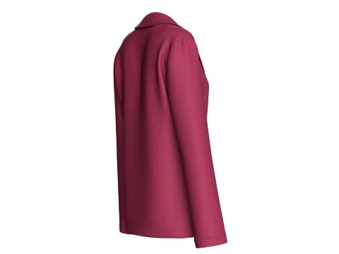Girls Two Button Blazer With Flap Pockets 3D Model