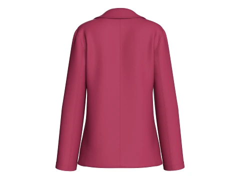Girls Two Button Blazer With Flap Pockets 3D Model