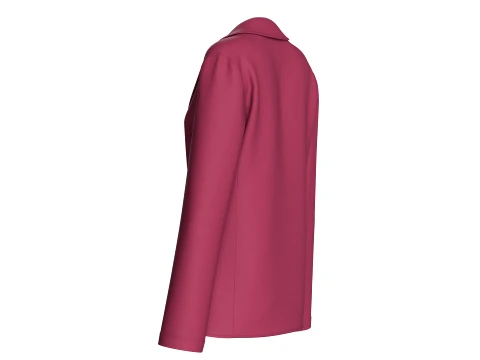 Girls Two Button Blazer With Flap Pockets 3D Model