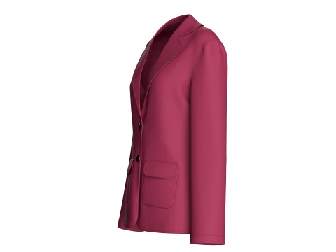 Girls Two Button Blazer With Flap Pockets 3D Model
