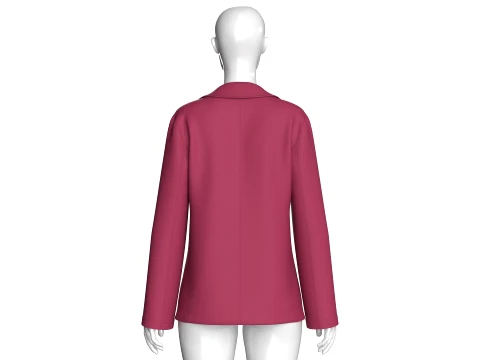 Girls Two Button Blazer With Flap Pockets 3D Model