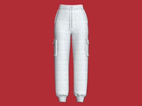 Joggers pratici da ragazza con melange Modello 3D