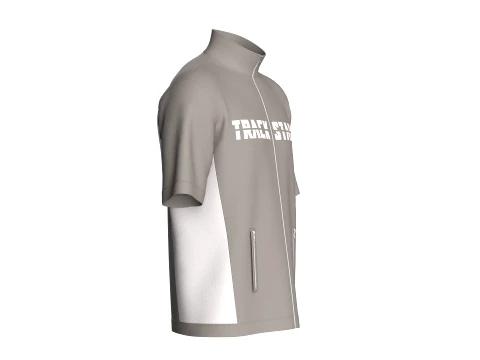 Men Letter Printed Zip-Up Jacket 3D Model
