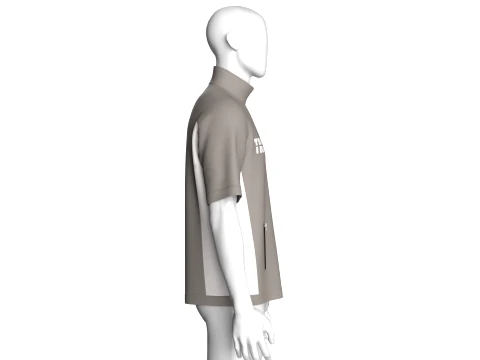 Men Letter Printed Zip-Up Jacket 3D Model