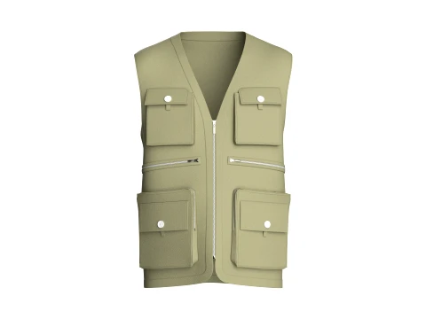 Gilet di sicurezza multitasche da uomo Modello 3D