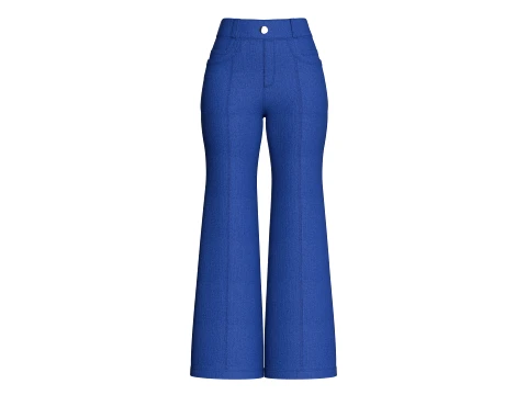 Girls High-Waisted Flared Denim Jeans 3D Model