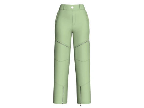 Girls Zip-Detail Cargo Pant 3D Model
